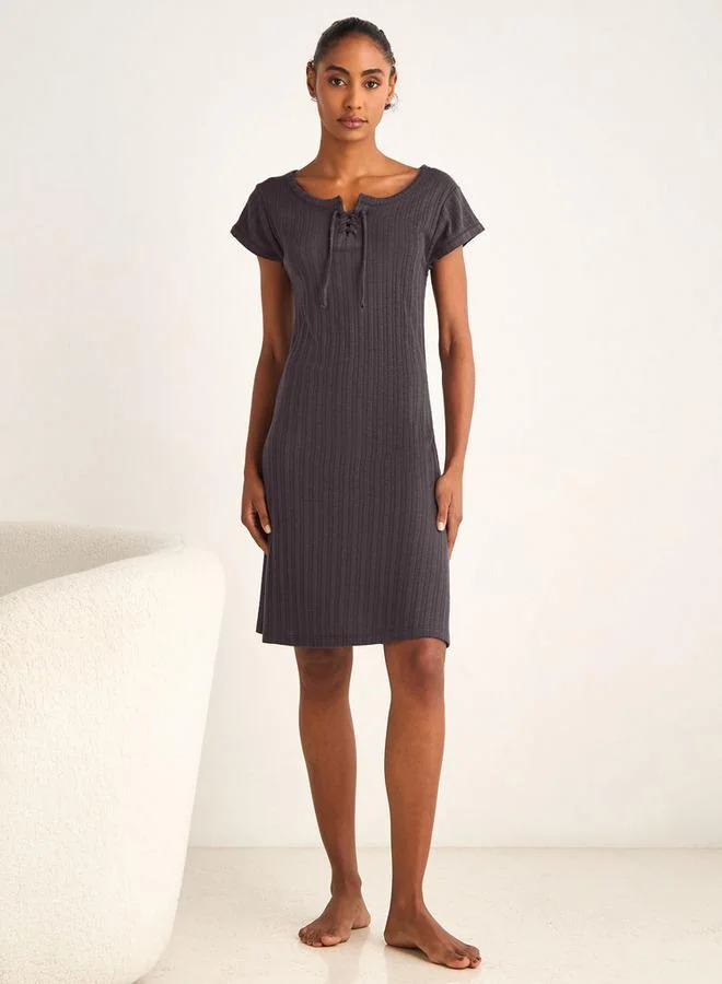 Splash FAV Nighty Viscose Blend with Tie-Up Neck