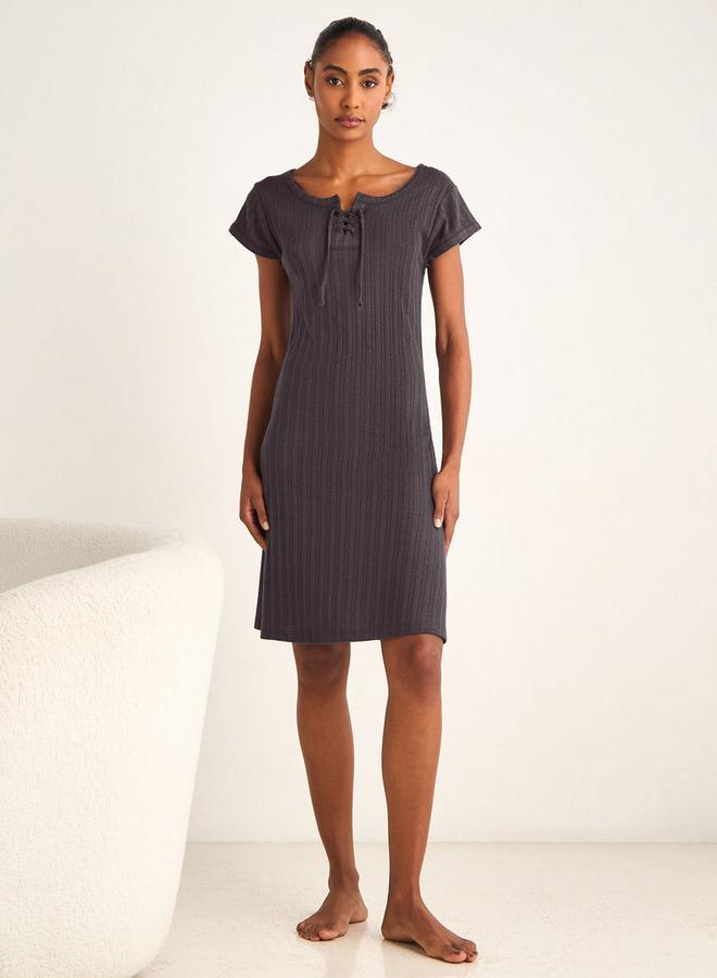 Splash FAV Nighty Viscose Blend with Tie-Up Neck - Image 1