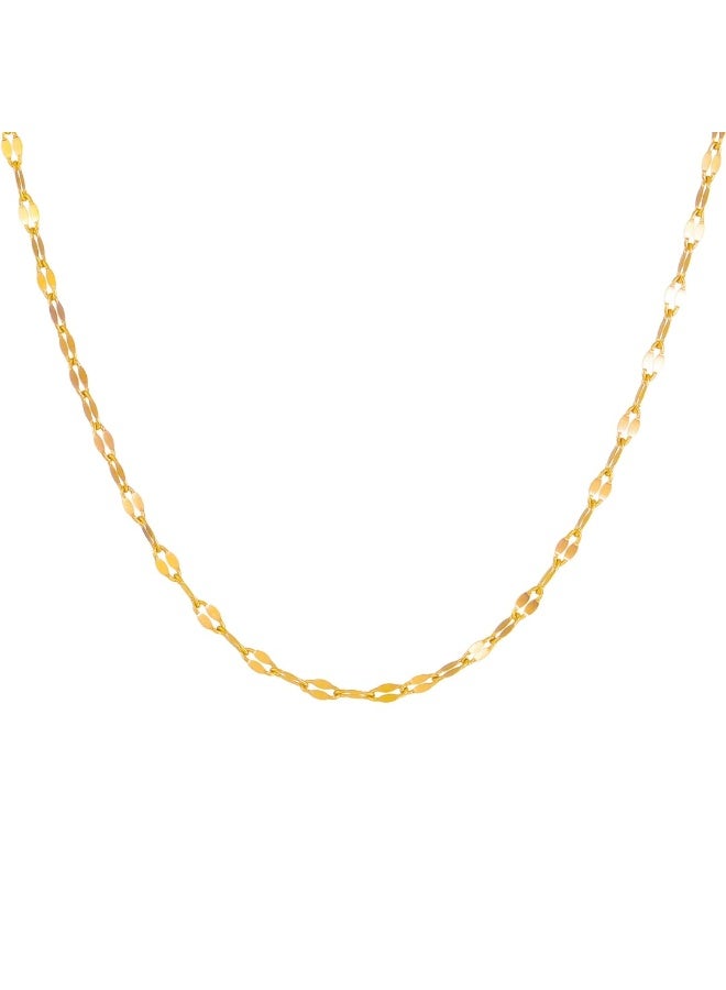 Luxuria A sleek, modern choker in 18k gold-plated stainless steel, featuring a simple twisted chain adorned with delicate faux beads and a thin clasp – perfect for everyday wear. - Image 2