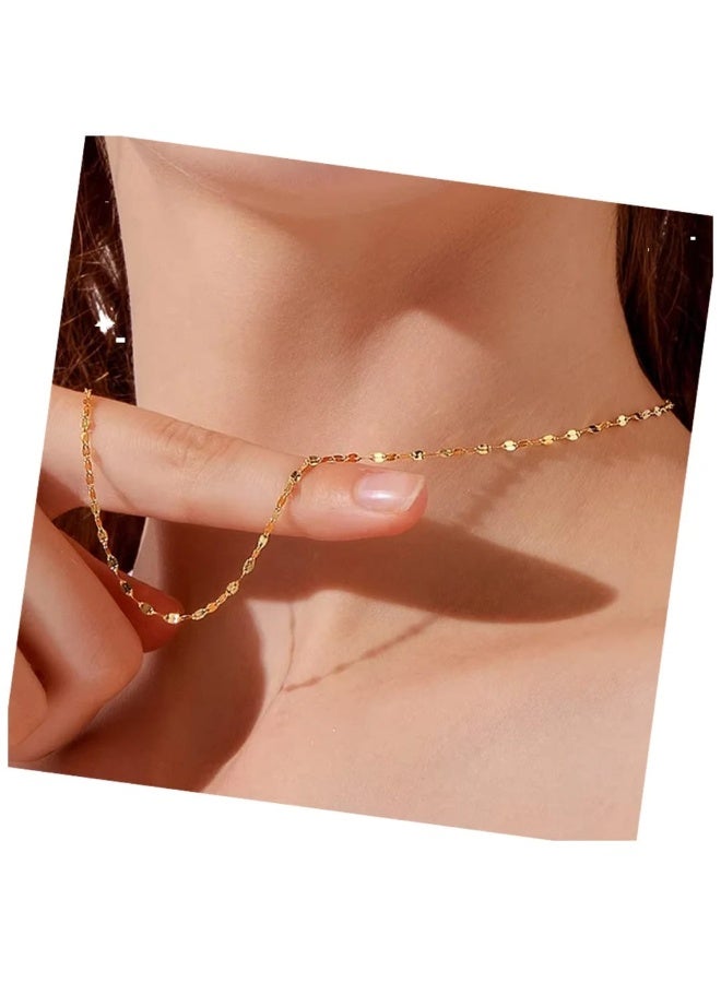 Luxuria A sleek, modern choker in 18k gold-plated stainless steel, featuring a simple twisted chain adorned with delicate faux beads and a thin clasp – perfect for everyday wear. - Image 5