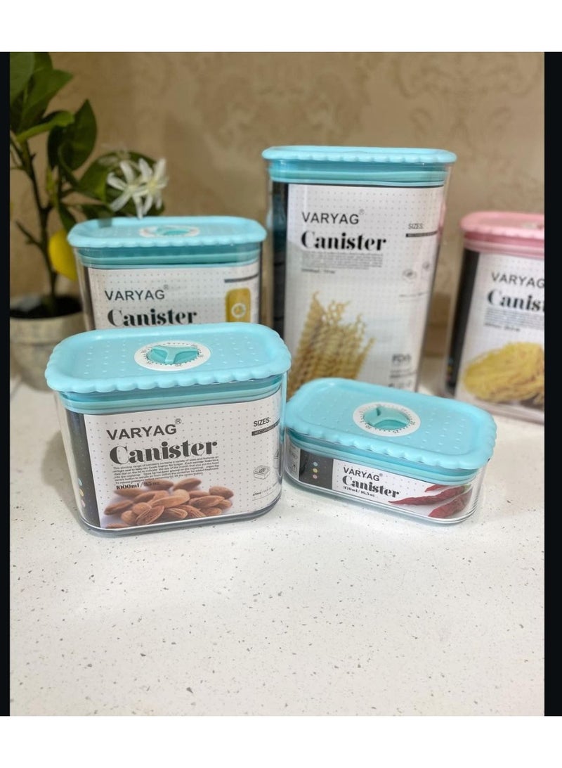 طقم علب حفظ طعام أكريليك (4 قطع) مع مؤشر تاريخ للتحكم في الصلاحية - Image 1