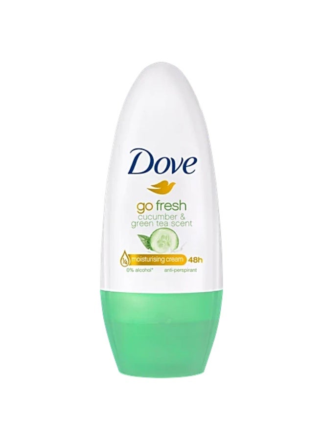 Dove Roll-On Deodorant Cucumber & Green Tea Scent Moisturising Cream 40ml - Image 1