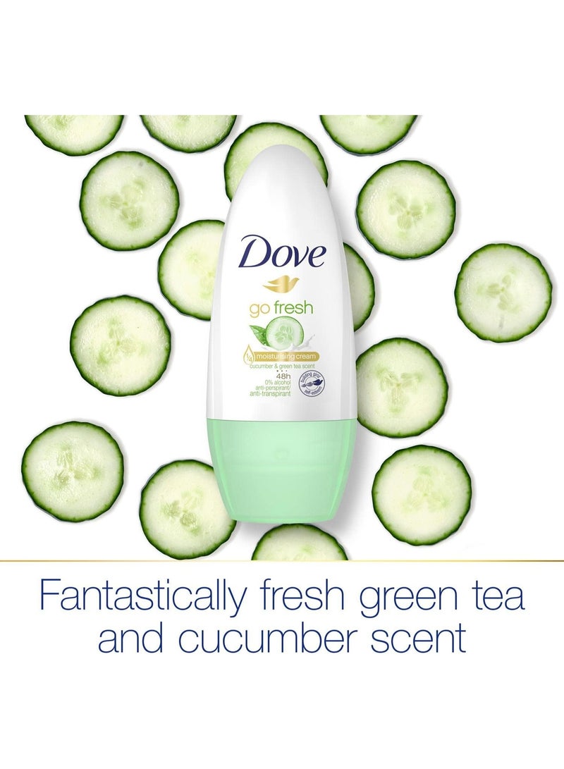 Dove Roll-On Deodorant Cucumber & Green Tea Scent Moisturising Cream 40ml - Image 5