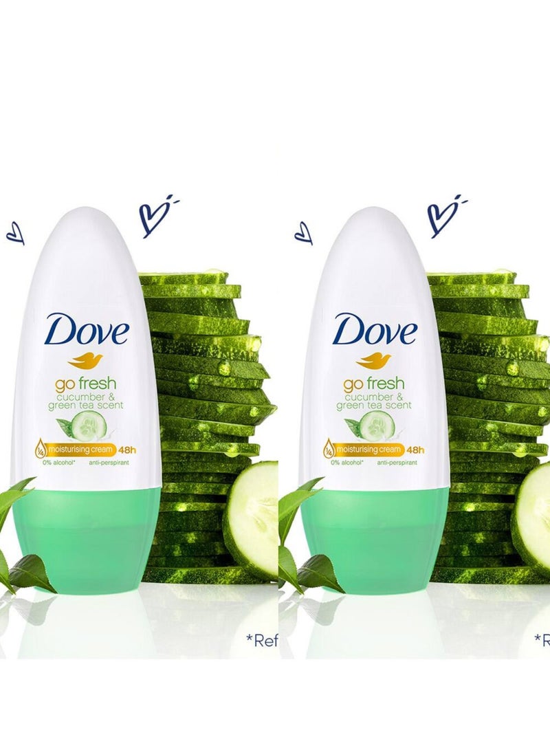 Dove Roll-On Deodorant Cucumber & Green Tea Scent Moisturising Cream 40ml - Image 3