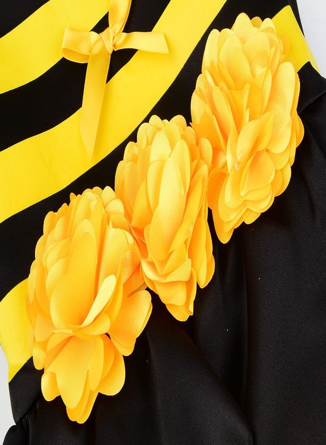 ReliBeauty Bumble Bee Costume Kids Bee Costume Toddler Fancy Dress with Bee Wings Halloween Party,6-7/130 - Image 4