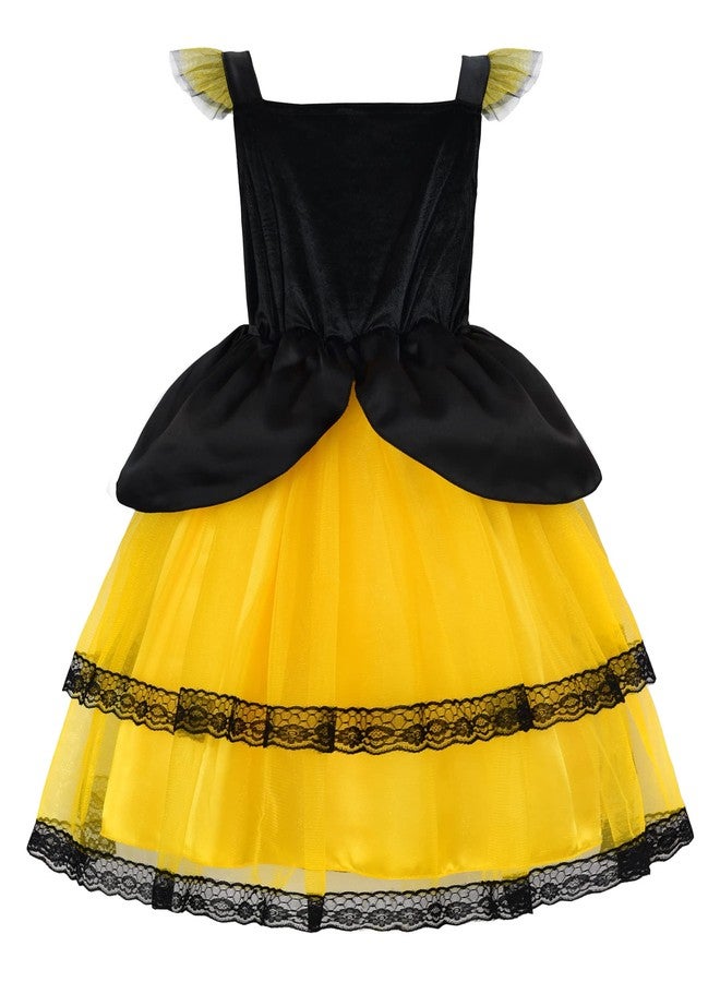 ReliBeauty Bumble Bee Costume Kids Bee Costume Toddler Fancy Dress with Bee Wings Halloween Party,6-7/130 - Image 2