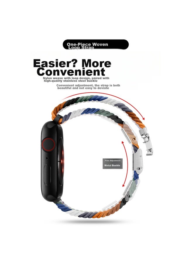 Bho مناسب لساعة Apple Watch Band، Apple Watch S10/ultra2/s9/se حزام حلقة نايلون مضفر، Iwatch S8/7/6/5/4 مشبك حزام الساعة - Image 3