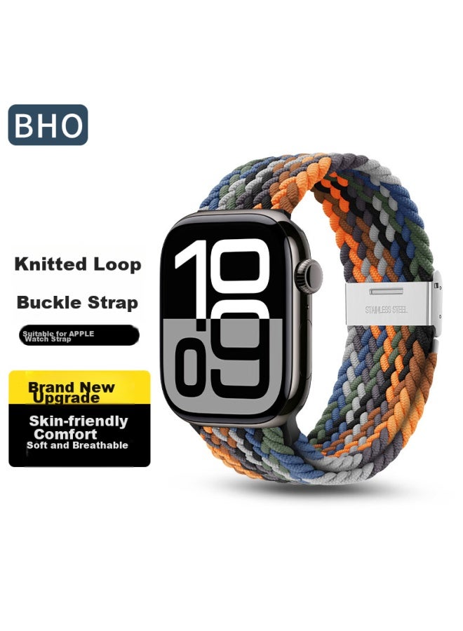 Bho مناسب لساعة Apple Watch Band، Apple Watch S10/ultra2/s9/se حزام حلقة نايلون مضفر، Iwatch S8/7/6/5/4 مشبك حزام الساعة - Image 1