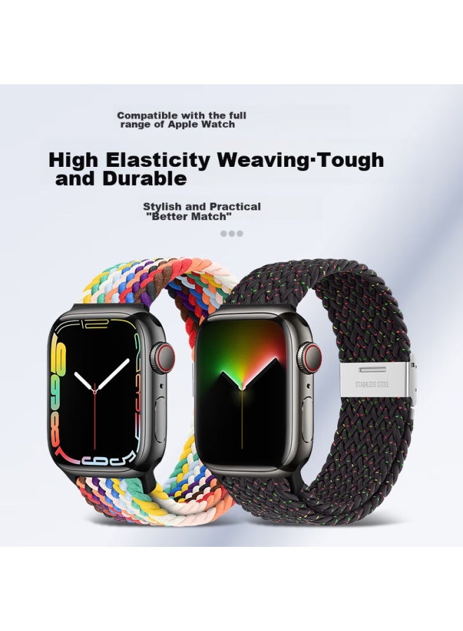 Bho مناسب لساعة Apple Watch Band، Apple Watch S10/ultra2/s9/se حزام حلقة نايلون مضفر، Iwatch S8/7/6/5/4 مشبك حزام الساعة - Image 2