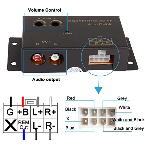XMSJSIY Car Audio High to Low Converter Adapter Line Input to RCA Stereo Output Coverter for Car Subwoofer Amplifier Stereo -1 Pcs - Image 5