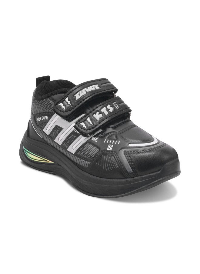 KATS حذاء كاتس أسود للأطفال غير محدد الجنس مع إغلاق فيلكرو - Image 5