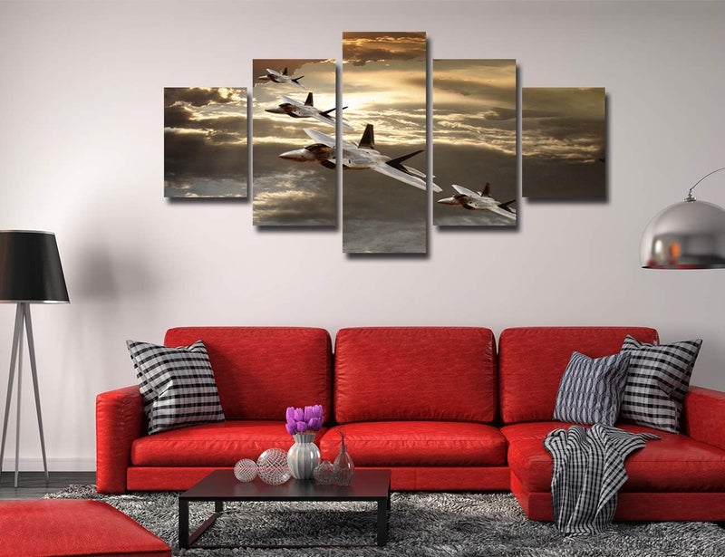 Artbrush Tower Chicicio Aircraft Wall Art Canvas 60x32inch Red Military aircraft80-16 - Image 2