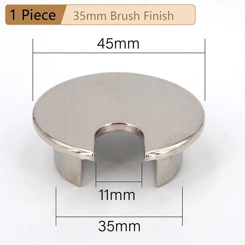 Brush Finish Zinc Alloy Desk Grommet 35mm Cable Hole Cover 10Pcs For Table Computer PC - Image 3