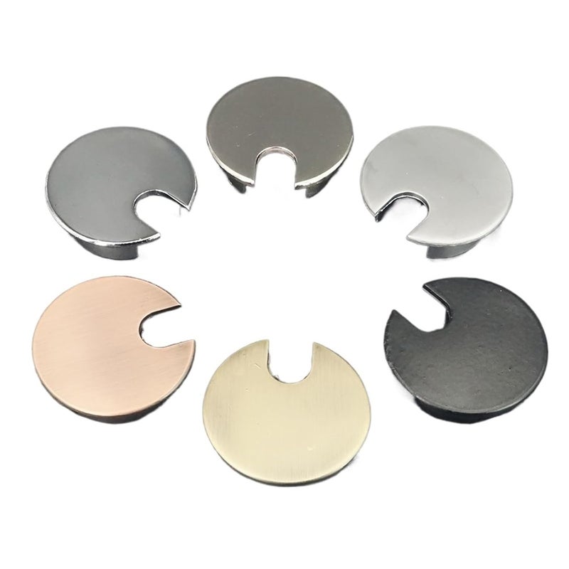 Brush Finish Zinc Alloy Desk Grommet 35mm Cable Hole Cover 10Pcs For Table Computer PC - Image 2
