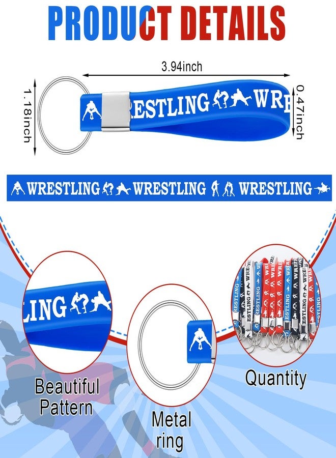 Equsion 48 Pcs Wrestling Keychains Bulk Wrestling Party Supplies Birthday Decorations Stretchable Silicone Keyrings Grapple Game Party Supplies Favors for Christmas Gifts - Image 2