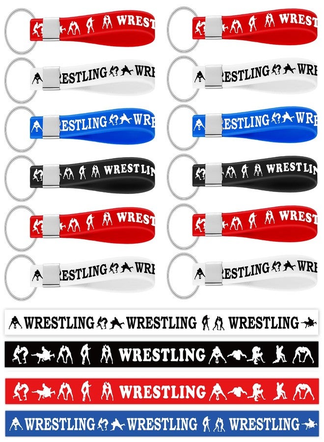 Equsion 48 Pcs Wrestling Keychains Bulk Wrestling Party Supplies Birthday Decorations Stretchable Silicone Keyrings Grapple Game Party Supplies Favors for Christmas Gifts - Image 1
