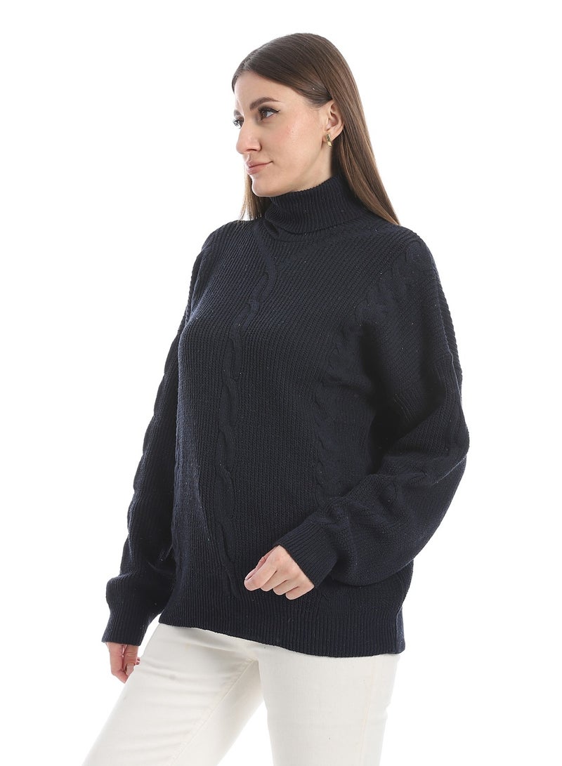 Caesar women wool plain pullover with High neck and multidesign - Image 3