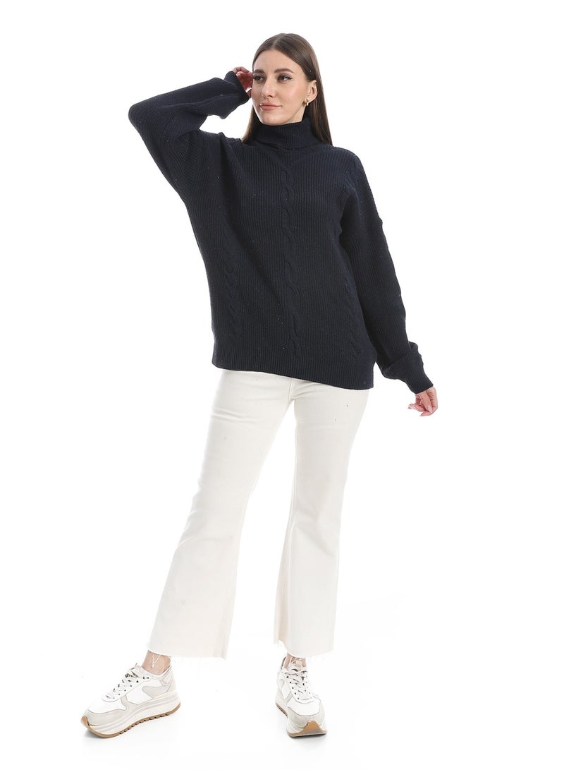 Caesar women wool plain pullover with High neck and multidesign - Image 1