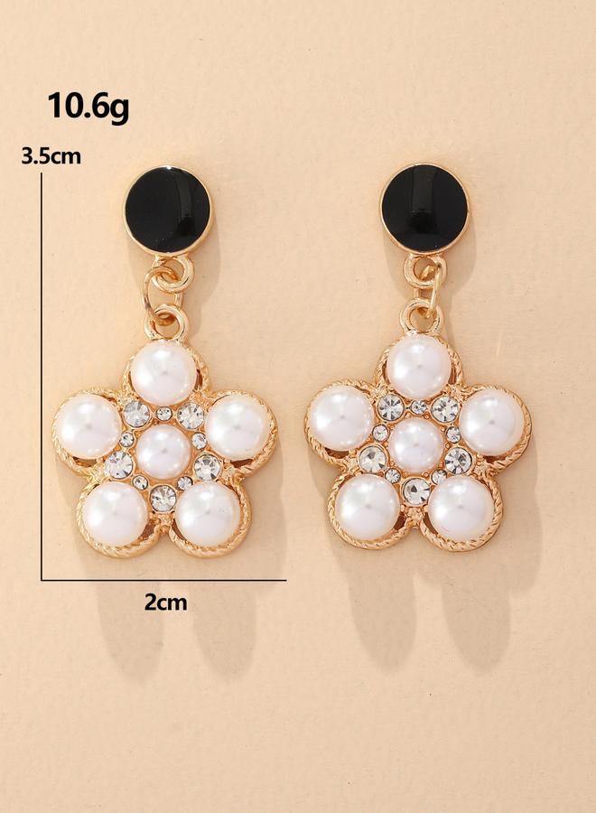 Take Two Faux Pearl Floral Drop Earrings - Image 5