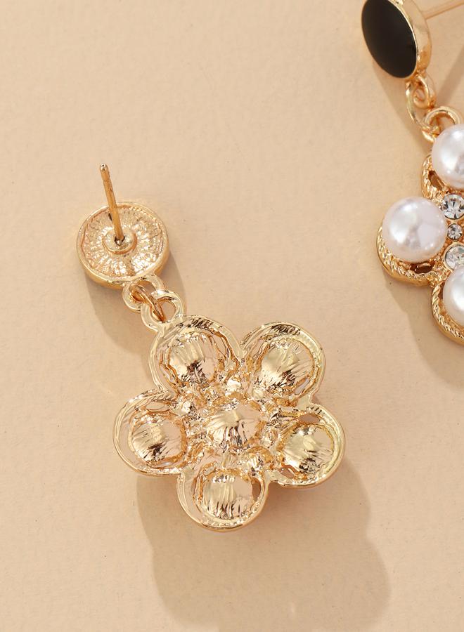 Take Two Faux Pearl Floral Drop Earrings - Image 3