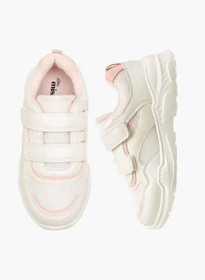 Little Missy Colourblock Sneakers with Hook and Loop Closure