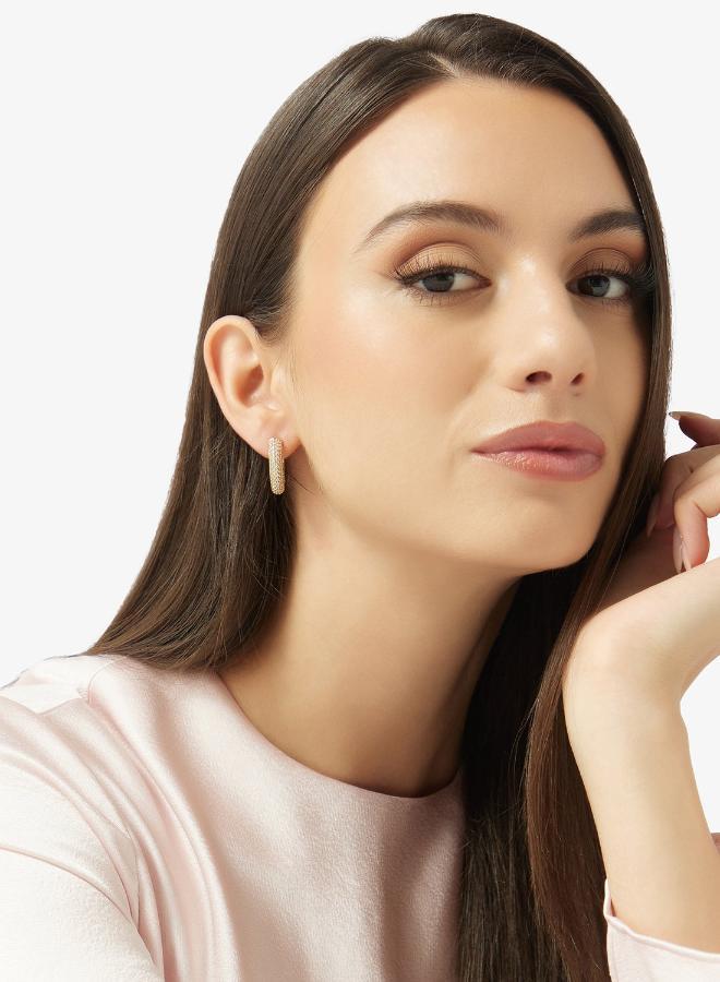 GUESS Essenza Pave Hoop Earrings - Image 4