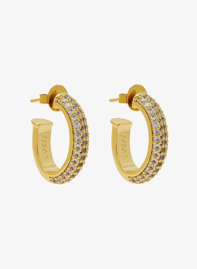 GUESS Essenza Pave Hoop Earrings - Image 1