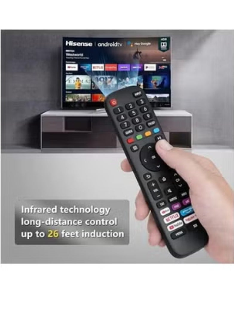ELTRAZONE Universal TV Remote Compatible with Hisense VIDAA Smart 4K UHD LED TVs | Supports Netflix Prime Video YouTube | Works with EN2G30H EN2A30 EN2Q30H EN2B30H | Plug & Play - Image 4