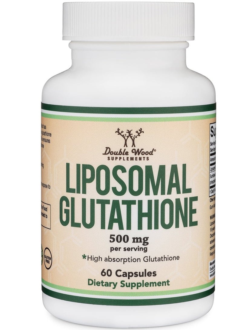 Double Wood Supplements Liposomal Glutathione 500mg per Serving, 60 Capsules - Image 1