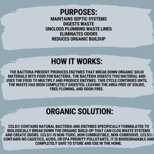 CCLS Septic Tank and Cesspool Treatment Additive/Organic Enzyme Producing Bacteria/Non-Toxic/Non-Hazardous/Non-Corrosive (1-Quart) - Image 4