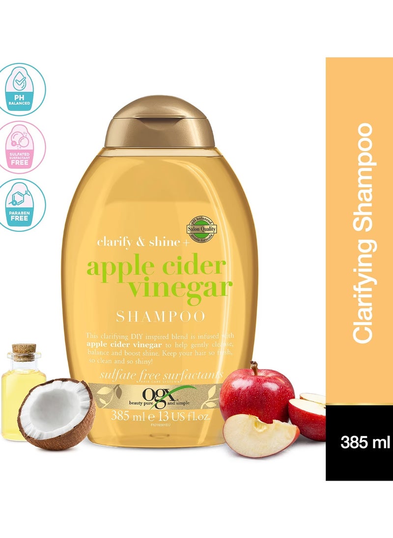 Ogx - Clarify & Shine+ Apple Cider Vinegar Shampoo , 385 ML - Image 1