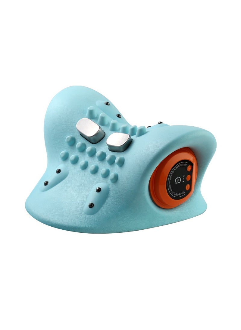 general Neck Massager  Portable Shiatsu Massage Pillow  Neck and Shoulder Massager with Heating Function with 6 Speed  3 Heating Function (Blue) - Image 1