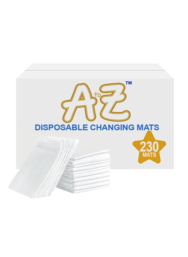 A TO Z A to Z - Disposable Changing Mat size (45cm x 60cm) Large- Premium Quality for Baby Soft Ultra Absorbent Waterproof - Pack of 230-White  - Image 1