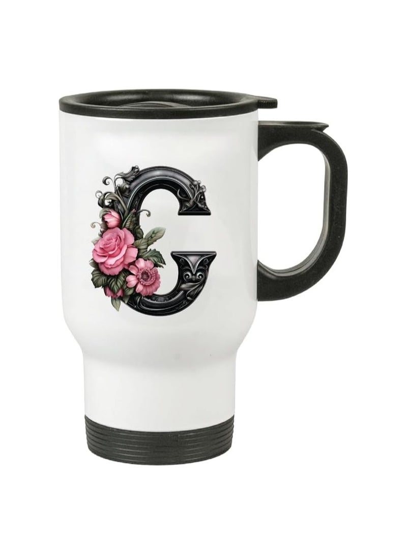 برينت شوب فور مي كوب سفر مطبوع عليه حرف أولي - قهوة - شاي أو مشروبات ساخنة وباردة - آمن للاستخدام في غسالة الأطباق - مثالي لمحبي القهوة والشاي - Image 2