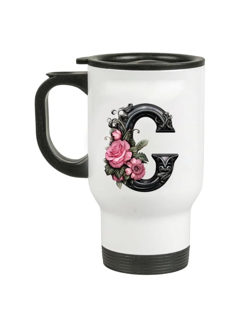 برينت شوب فور مي كوب سفر مطبوع عليه حرف أولي - قهوة - شاي أو مشروبات ساخنة وباردة - آمن للاستخدام في غسالة الأطباق - مثالي لمحبي القهوة والشاي - Image 1