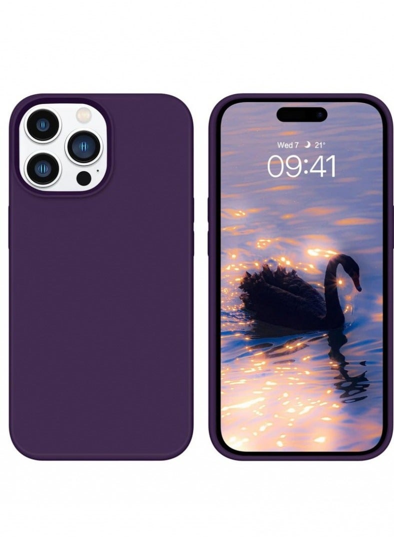 Eltrazone Soft Silicone Rubber Bumper Case for iPhone 15 Pro Purple