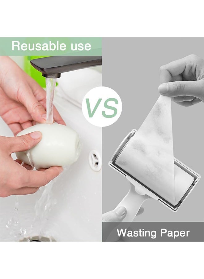 Washable Reusable Gel Sticky Roller Balls 1 Piece Set, Mini Travel Size Clothes Sticky Roller Balls, Sticky Pet Removal Tool (Green)  - Image 2