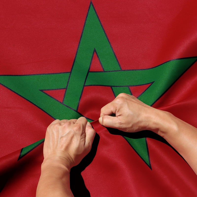 Anley RipProof Double Sided 3Ply Morocco Flag 3x5 Foot Vivid Color Canvas Header and Wrinkle Resistant The Strongest Longest Lasting Moroccan National Flags 3 X 5 Ft - Image 2