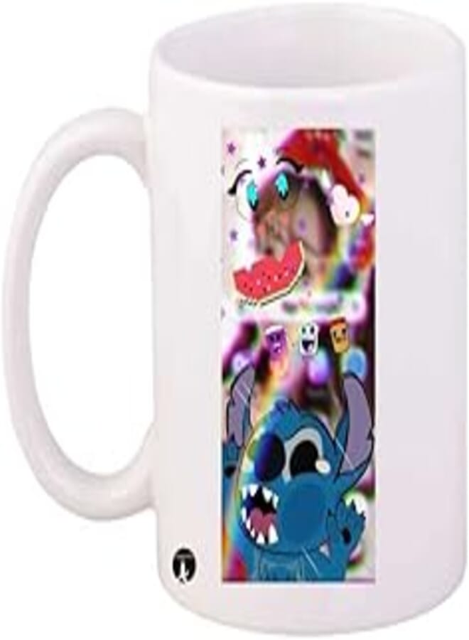 RYN PRINTED Design Stitch Printed Mug WhiteBlueRed Standard Size