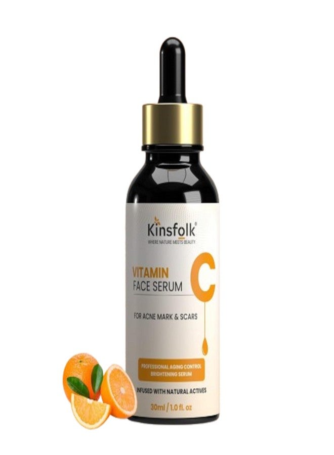 Kinsfolk سيروم كينزفولك بفيتامين سي (30 مل) لتفتيح البشرة - طبيعي 100%، يُصحح البقع الداكنة، يُقلل التصبغات، يُضفي إشراقة ونضارة على البشرة - عبوة واحدة - Image 1