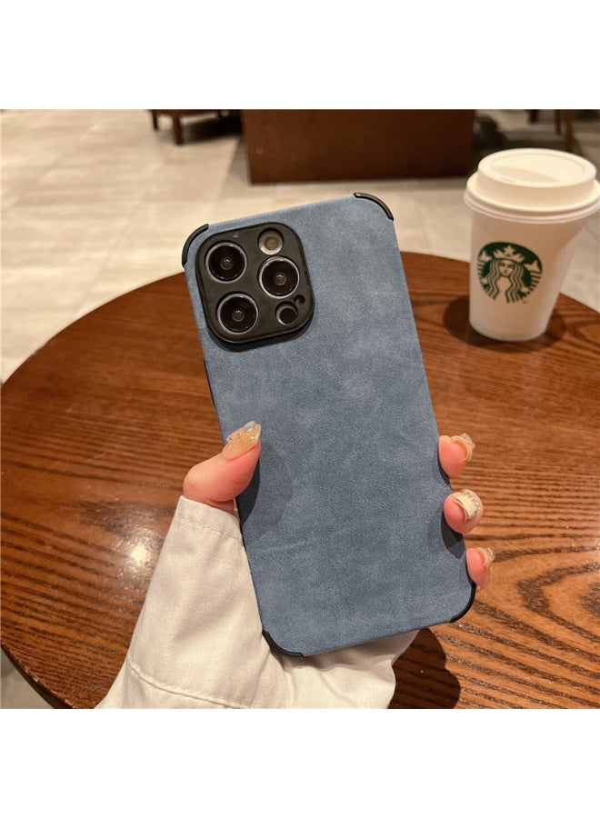 Skin-feeling Lambskin Anti-drop Mobile Phone Case For Iphone15promax For Iphone 13/14pro Mobile Phone Case-Color:Skin Feeling Lambskin Light Blue (no Packaging)-Applicable Model:For Apples 12