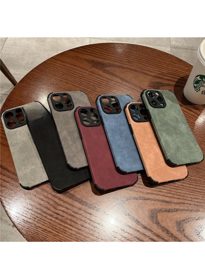 Skin-feeling Lambskin Anti-drop Mobile Phone Case For Iphone15promax For Iphone 13/14pro Mobile Phone Case-Color:Skin Feeling Lambskin Light Blue (no Packaging)-Applicable Model:For Apples 12