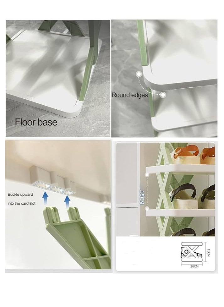Generic Professional Design X-Shape Space Saving Multi-Layer Plastic Shoe Organizer for Narrow Doorways - 5 Layers (Multi Color)  - Image 5