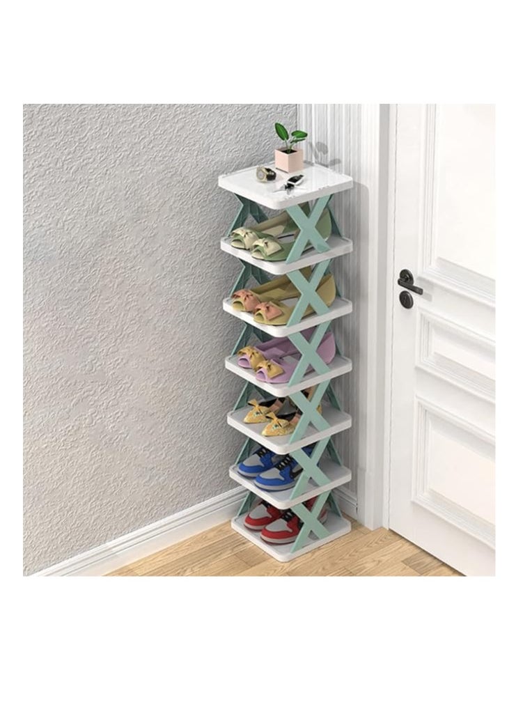 Generic Professional Design X-Shape Space Saving Multi-Layer Plastic Shoe Organizer for Narrow Doorways - 5 Layers (Multi Color)  - Image 2