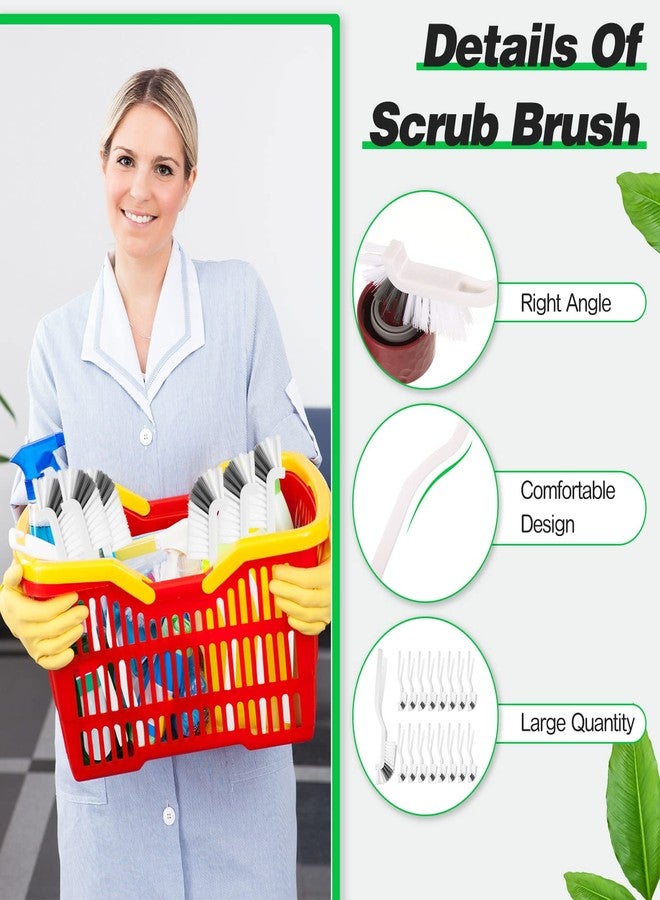 Yinkin 24 Pcs Kitchen Scrub Brush Bulk Sink Bathroom Edge Corner Cleaning Brush Right Angle Mini for Grout Household Dishwasher Tile Lines Window Track Deep Cleaning with Stiff Bristles - Image 3