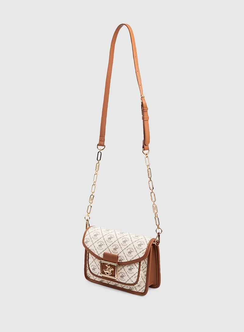 BEVERLY HILLS POLO CLUB Logo Printed Crossbody Bag