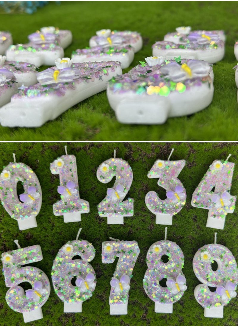 l&wen Number Birthday Candle, White Flower Number Cake Candles for Birthday, Weddings, Anniversaries and Theme Party Decorations 7cm (Number 9)  - Image 3
