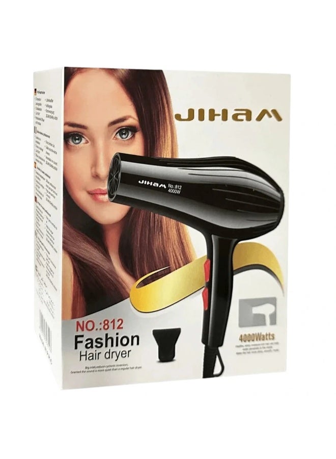 Jiham Fashion Professional Hair Dryer- Black