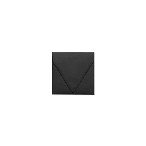 LUXPaper Square Contour Flap Invitation Envelopes | 6 1/2" x 6 1/2" | Midnight Black | 80lb. Text | 50 Qty - Image 1