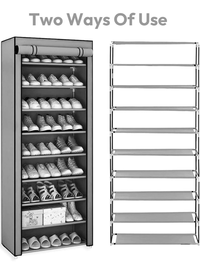 DubaiGallery خزانة أحذية بسيطة غطاء غبار الأحذية رف أحذية قابل للطي تخزين منظم خزانة غبار منزلية - Image 3